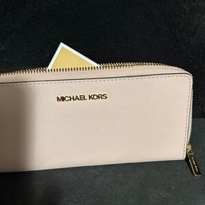 Michael Kors Blush Wallet with Gold Accents